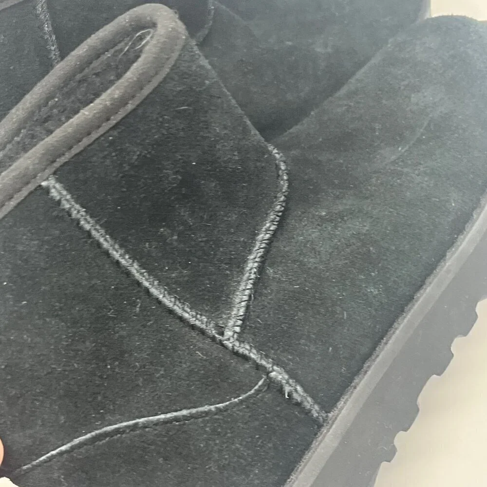 UGG Classic Mini Logo Zip Boot black 5 suede women